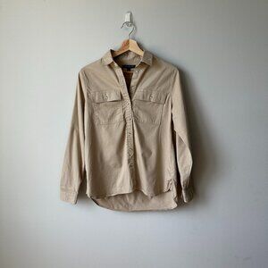 Banana Republic beige structured button down